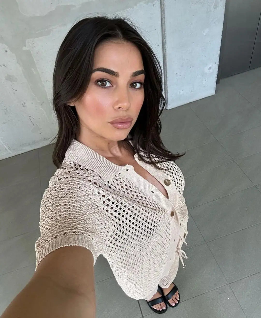 2 Piece Knitted Openwork Outfit for Women