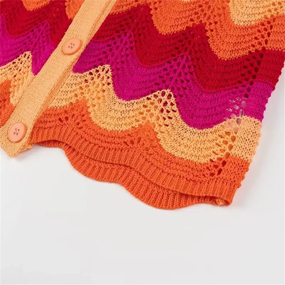 Women’s Western Style Knitted Top Half Skirt Set