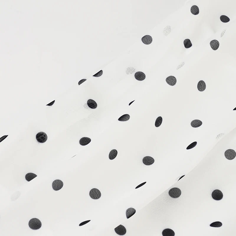 Polka Dot Floor-length Chiffon Skirt