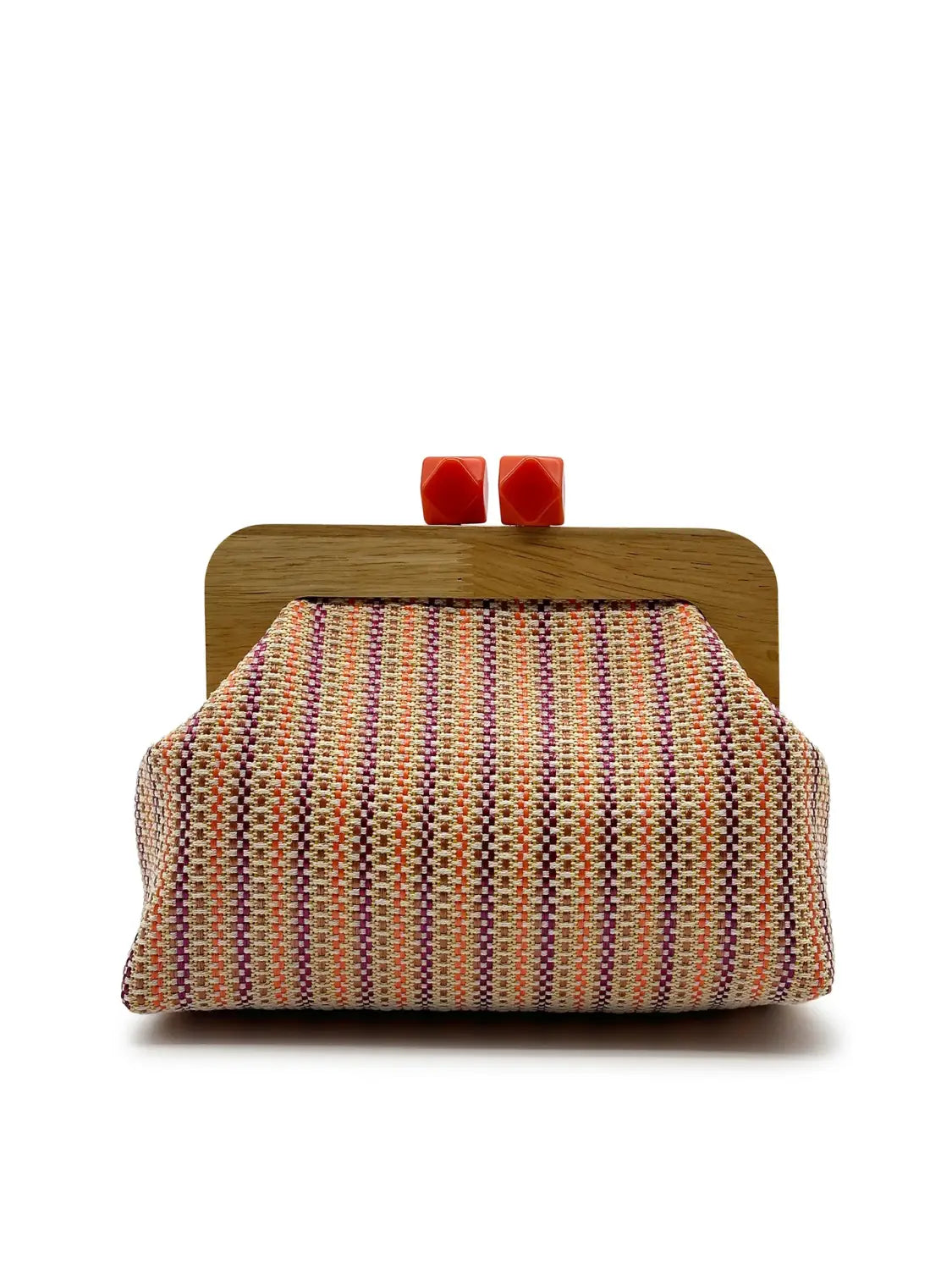 Colorful Striped PP Straw Clucth Bag for Women