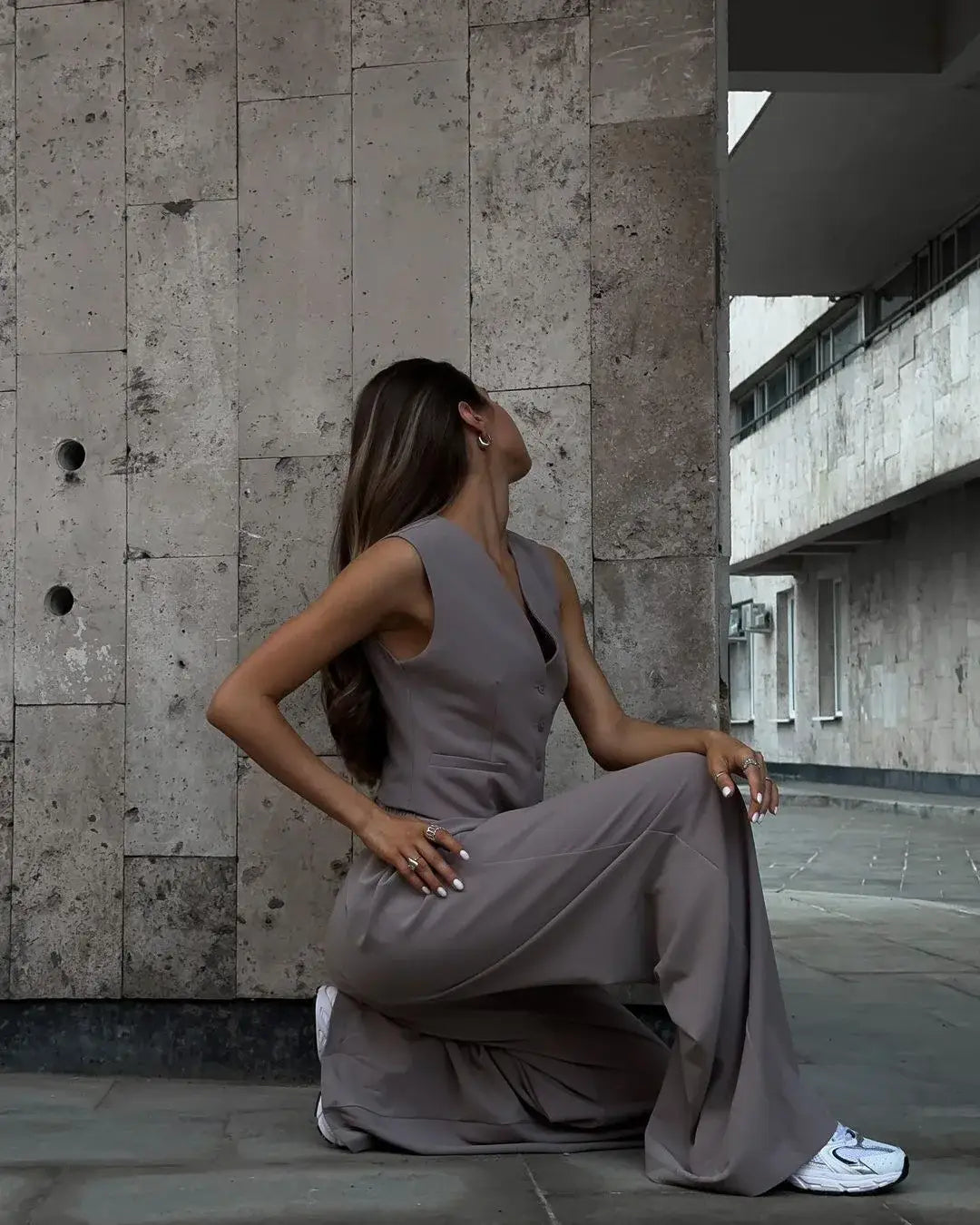 Casual Sleeveless Suit Set