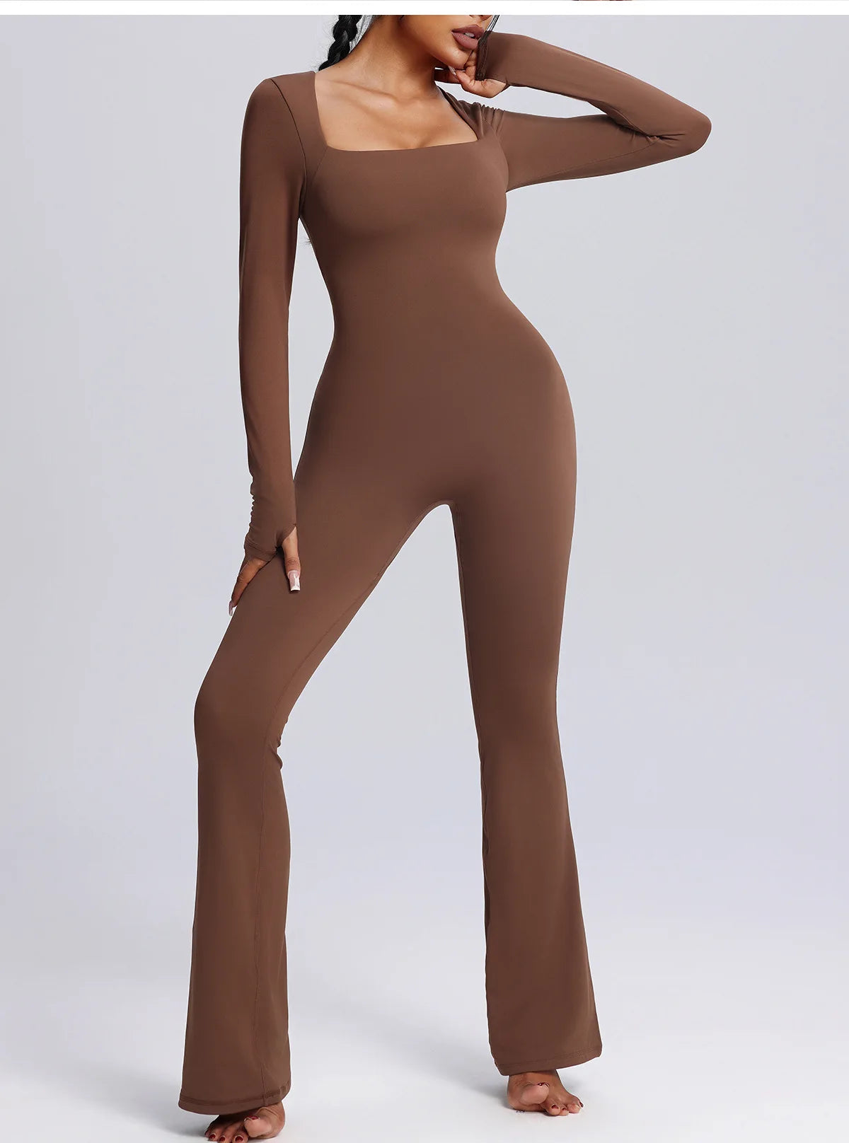 Seamless Jumpsuits Sports Fitness High Elastic Breathable Long-sleeved Suit