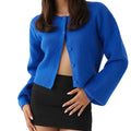 Women Casual Loose O-neck Single Breasted Long Sleeve Sweaters