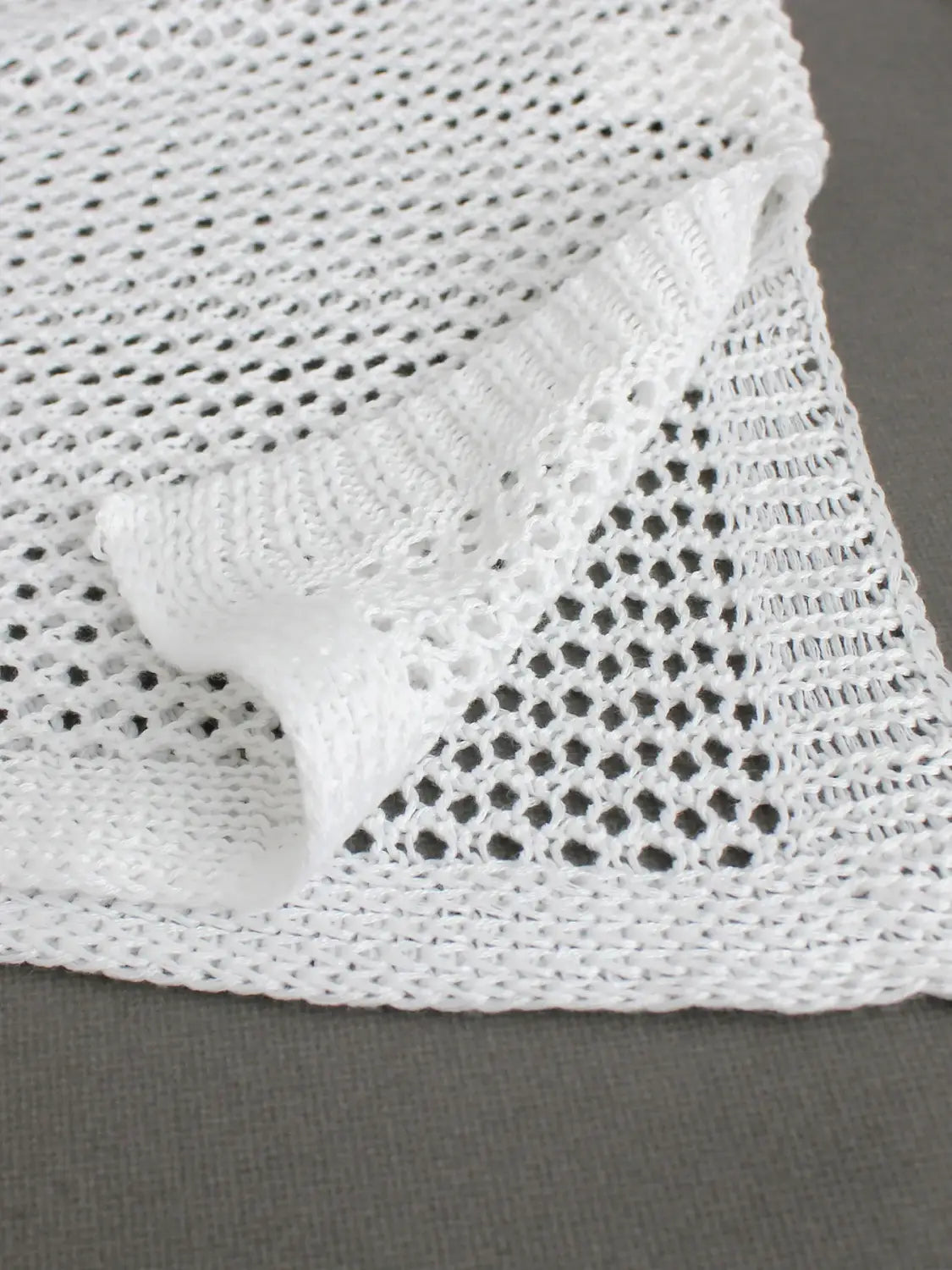 Women’s Knitted Short Skirt with Hollow Straps and Slit Beach Cover Up