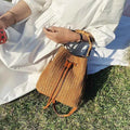 Women Straw Weave Bucket Bag