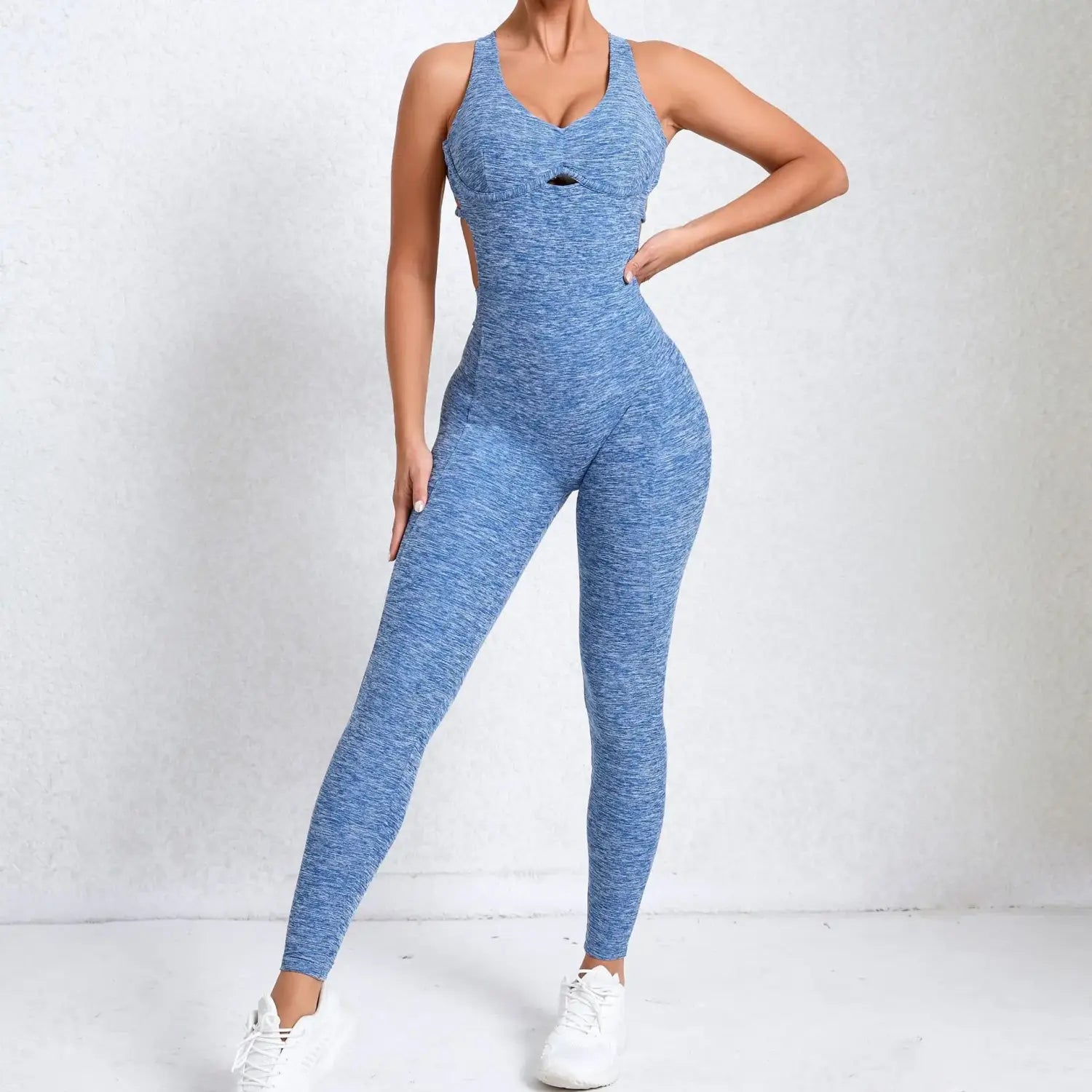 Backless Romper Cross Adjustable Back Workout Jumpsuit