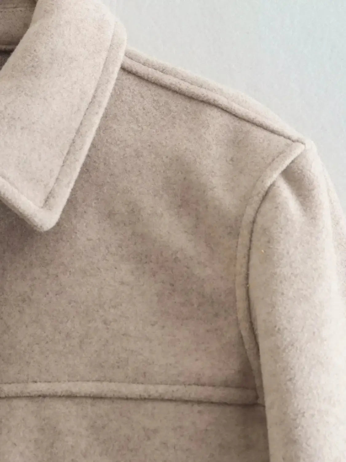 Solid Front Pockets Button Long Sleeve Jacket