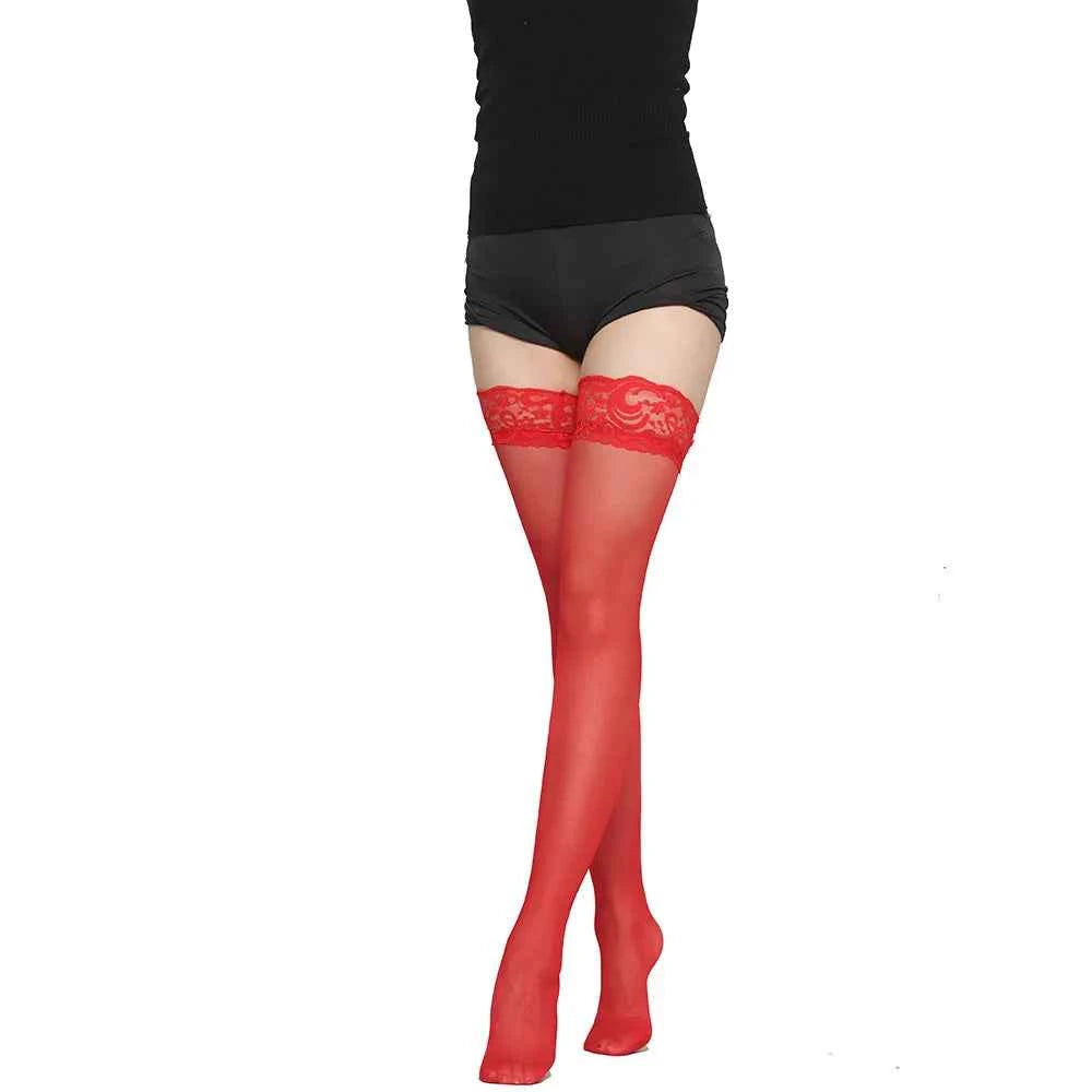 Women Floral Lace Patchwork Over Knee Thigh High Elastic
