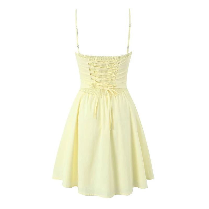 Elegant Women Fishbone Waist Shaping Sling Mini Dress - Norellé