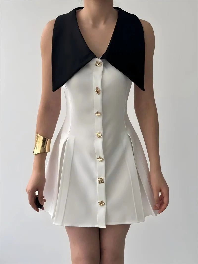 Sleeveless Contrast Mini Dress Women