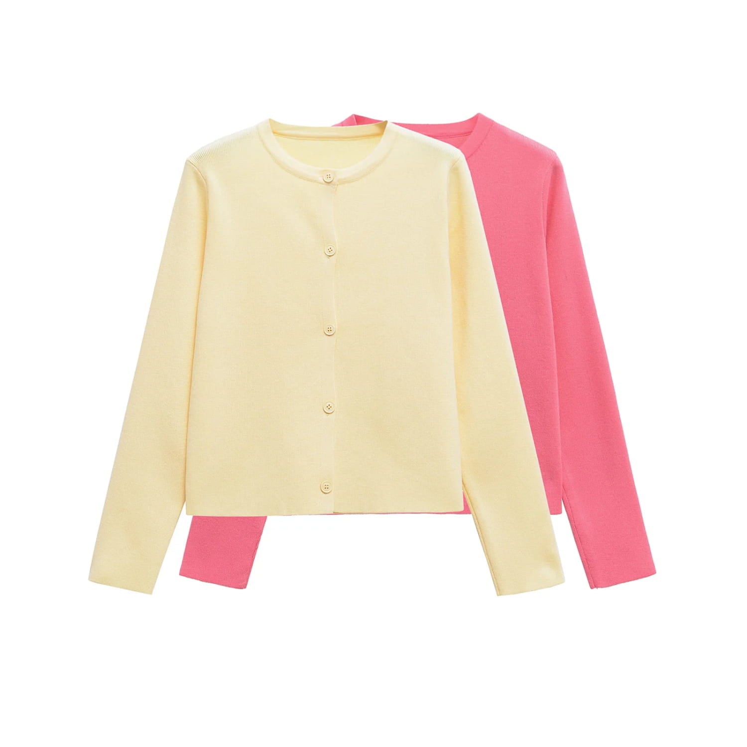 Women’s Long Sleeve Round Neck Flat Needle Knitted Jacket