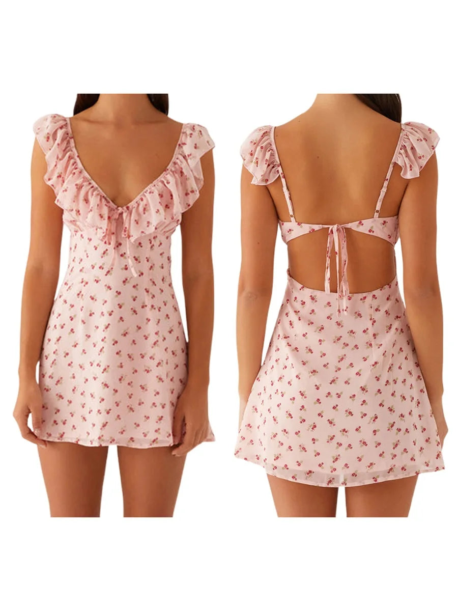 Women Ruffle Mini Dress