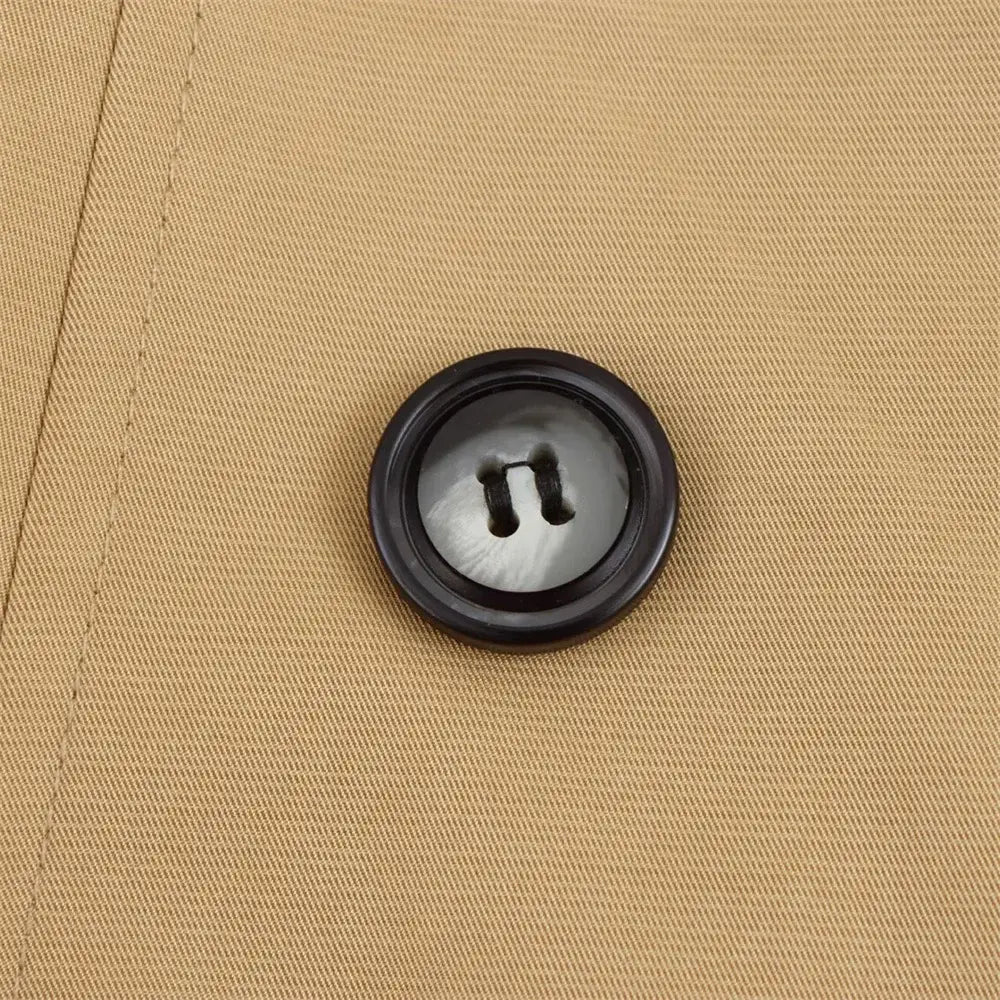 Women’s Retro Double Breasted Printed Thin Scarf Short Windbreaker