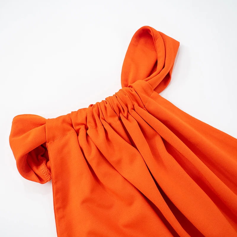 Women’S Solid Color One Shoulder Hollow Out Backless Dress