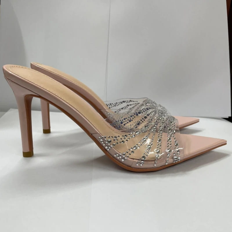 Women’s Mules Rhinestone High Heel