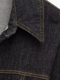 Chic Women's Vintage Denim Set Single Breasted Lapel Jacket - Norellé