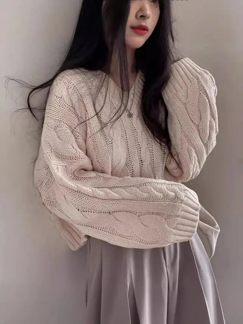 V-neck Short Sweater Casual