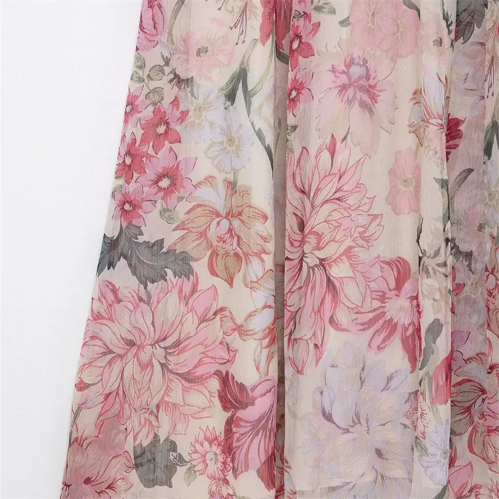 Women’s Dress With Waistband and Floral Print