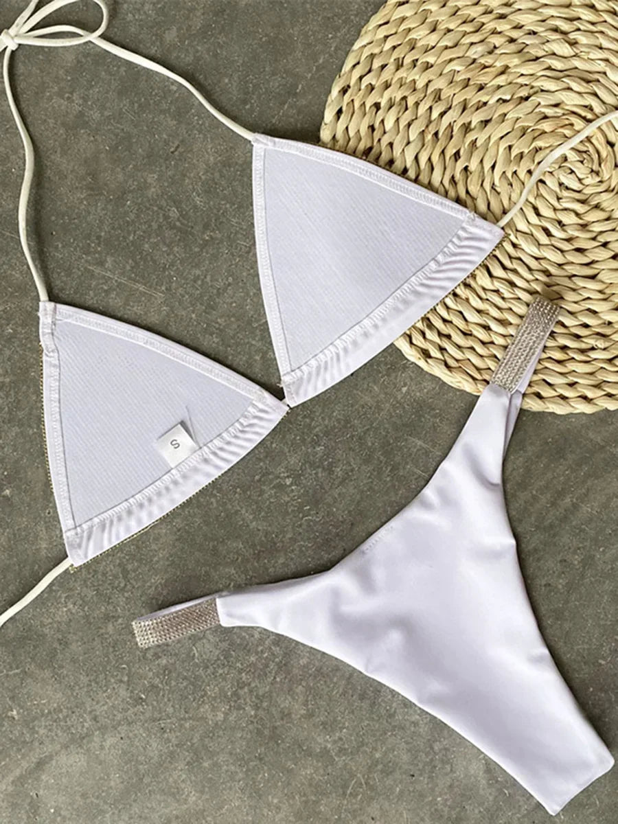 Halter Jewelled Sequins Diamond Bikini Women Swimsuit - Norellé