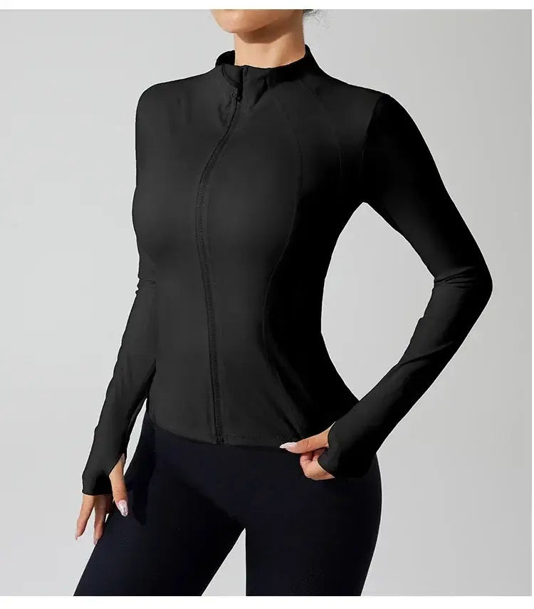 Full Zipper Windproof Winter Outdoor Gym Fitness Coat