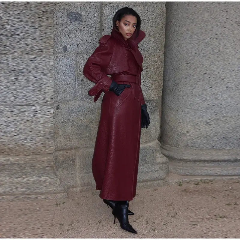 Retro Leather Women’s Coats