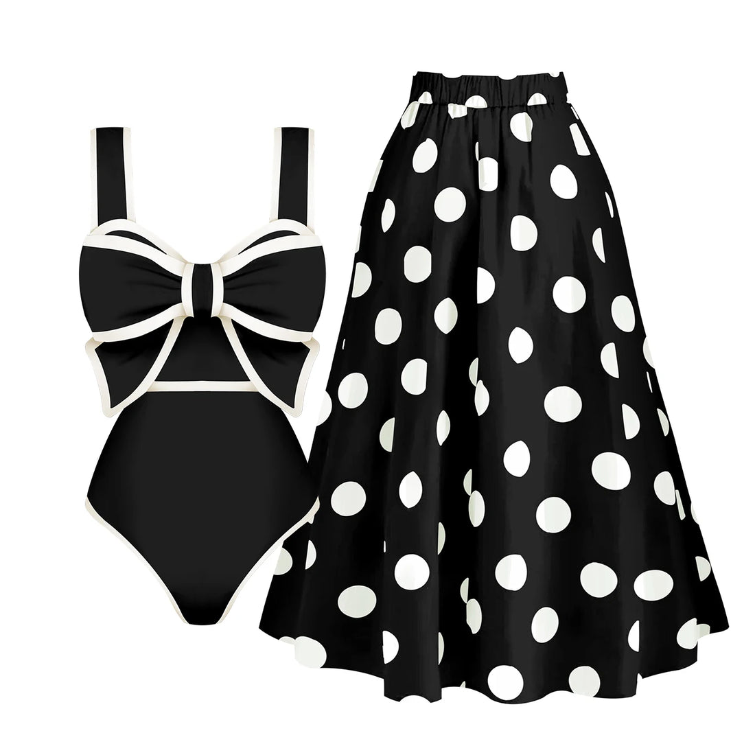 Ruffle Bikini Set Printed Women Swimwear Skirt - Norellé
