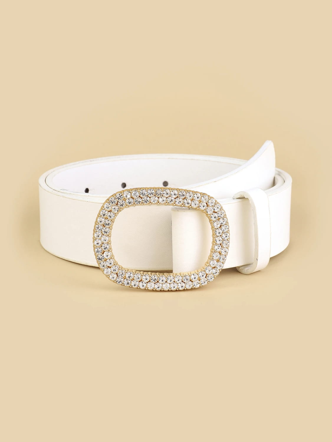 Women’s Oval Diamond Buckle Head Belt