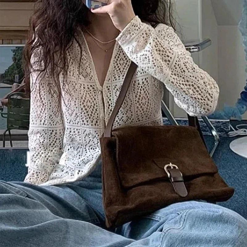 Matte Leather Large Capacity Handbag