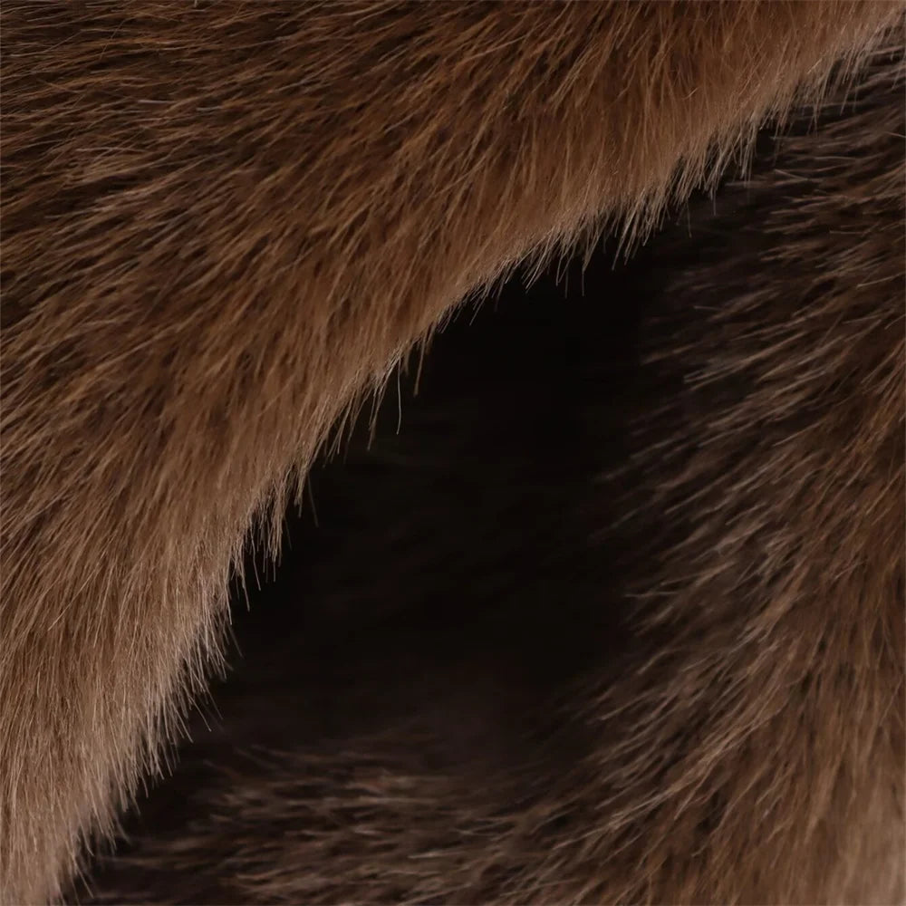 Loose Lapel Button Embellished Brown Long Sleeved Jacket for Women’s