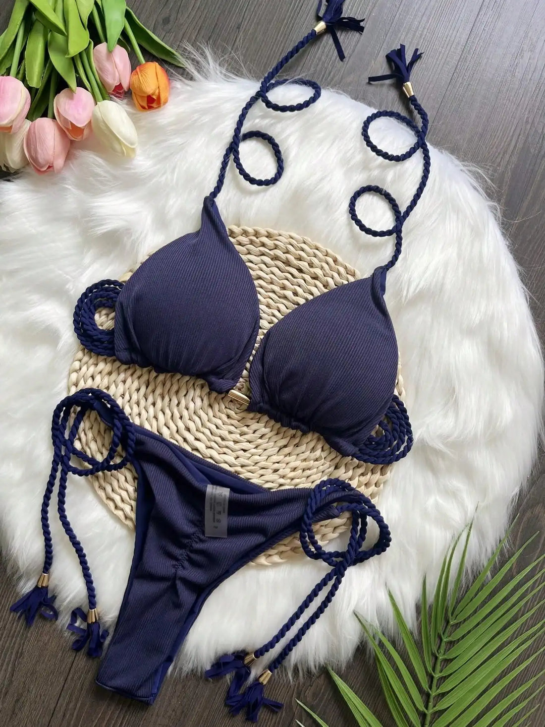 Swimwear Women Brazilian Bikini Set Solid Triangle - Norellé