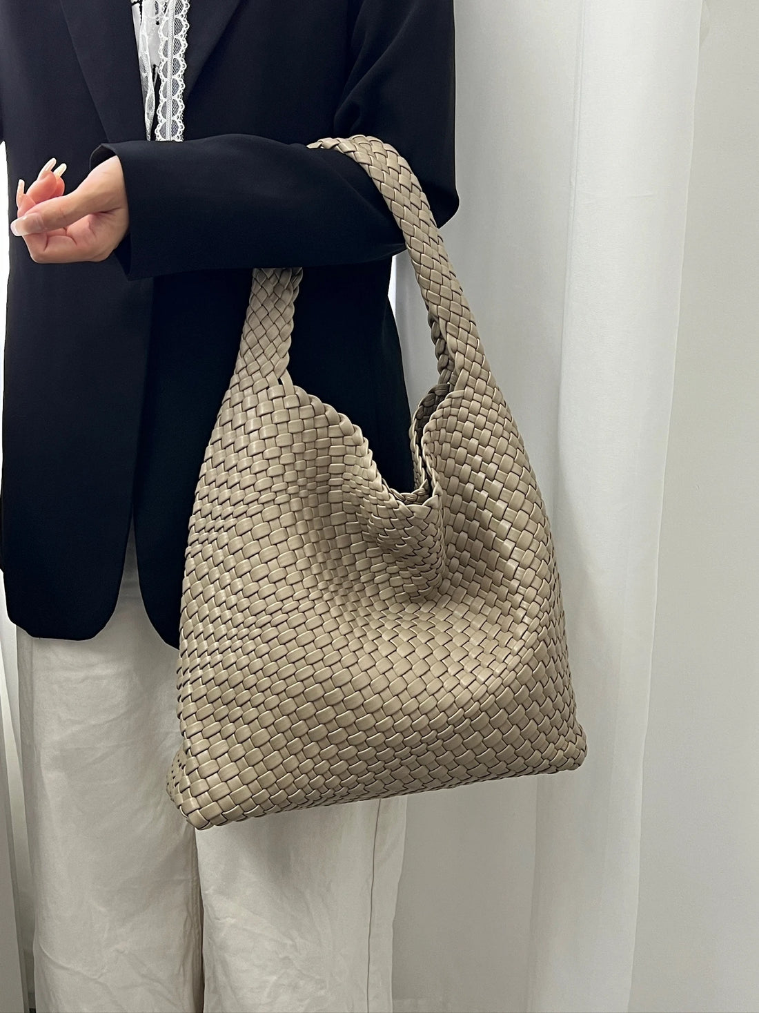 Woven Bag Purses and Handbags Woven PU Leather Bag For Women