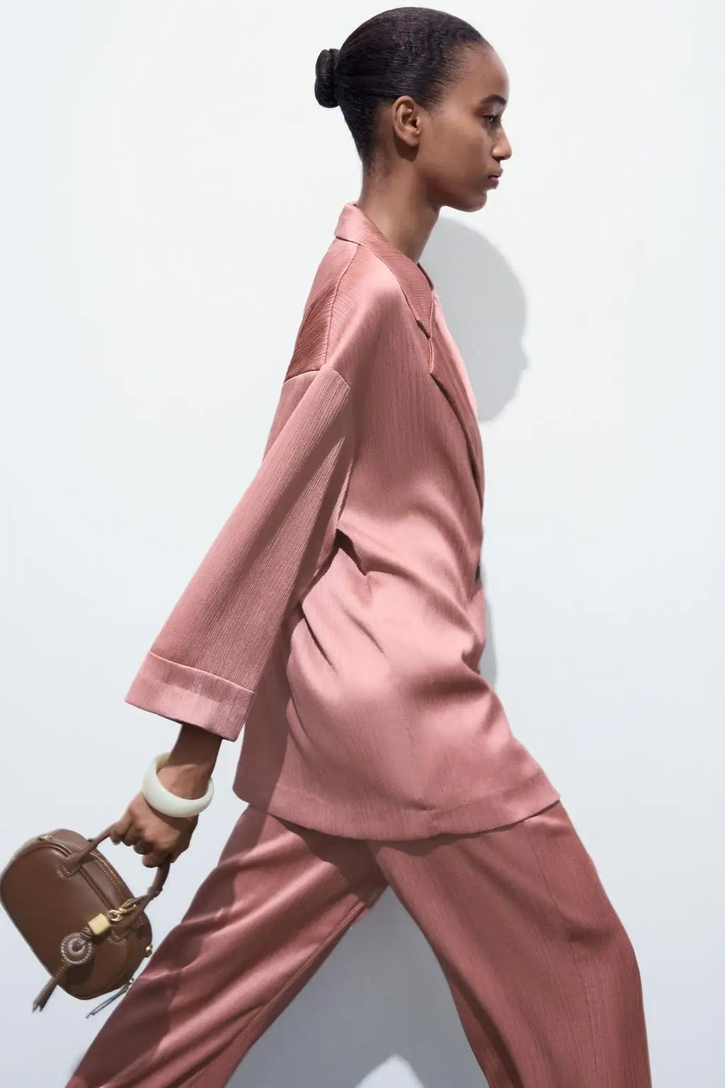 Mini Topstitched Bag Wide Strap Crossbody