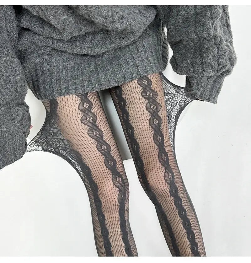 Tights for Women Lace Mesh Fishnet Retro Pantyhose