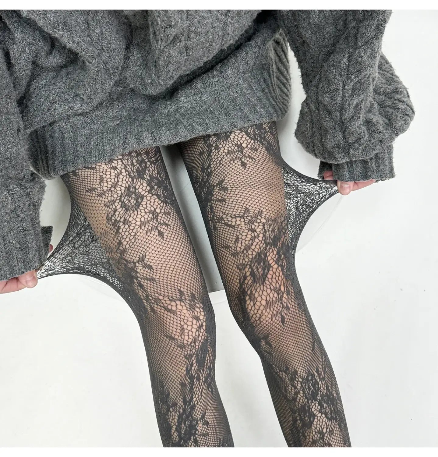 Tights Women Lace Floral Thigh High Stockings Pantyhose