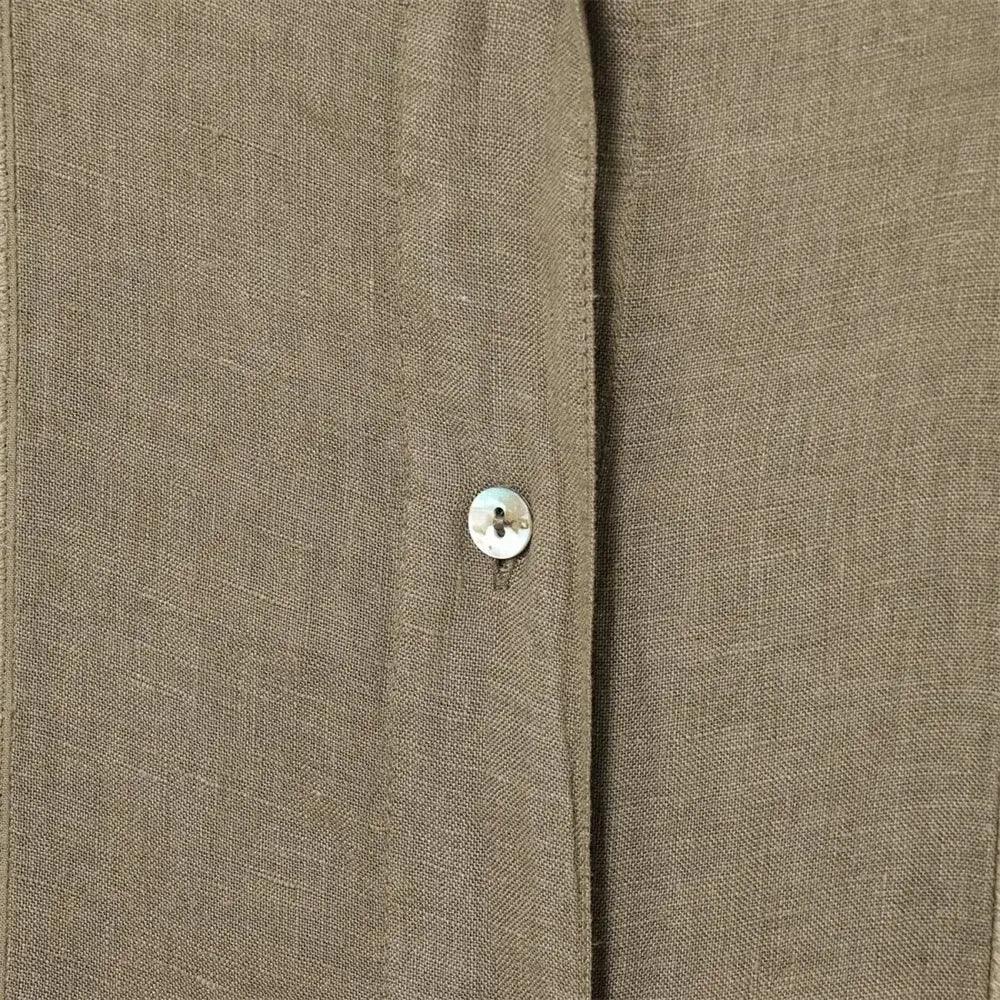 Women’s Long Sleeved V-neck Shirt Mid Waist Wide Leg Pants