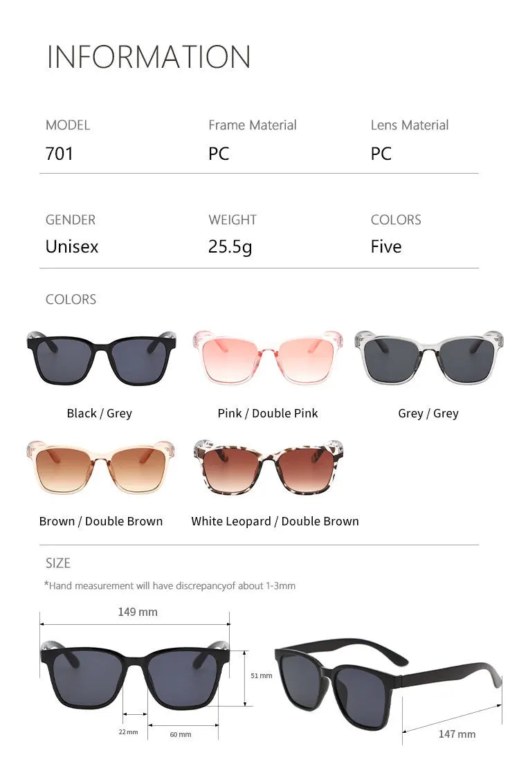 Retro Classic Vintage Square Sunglasses Women