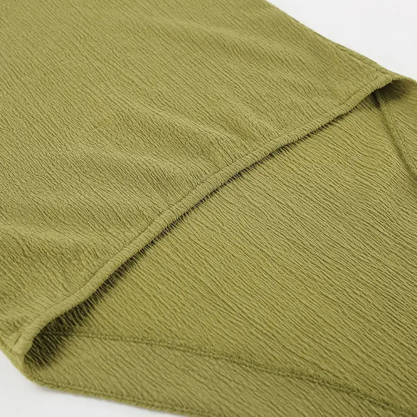 Hanging Green Pants Set Sleeveless Backless Two-piece