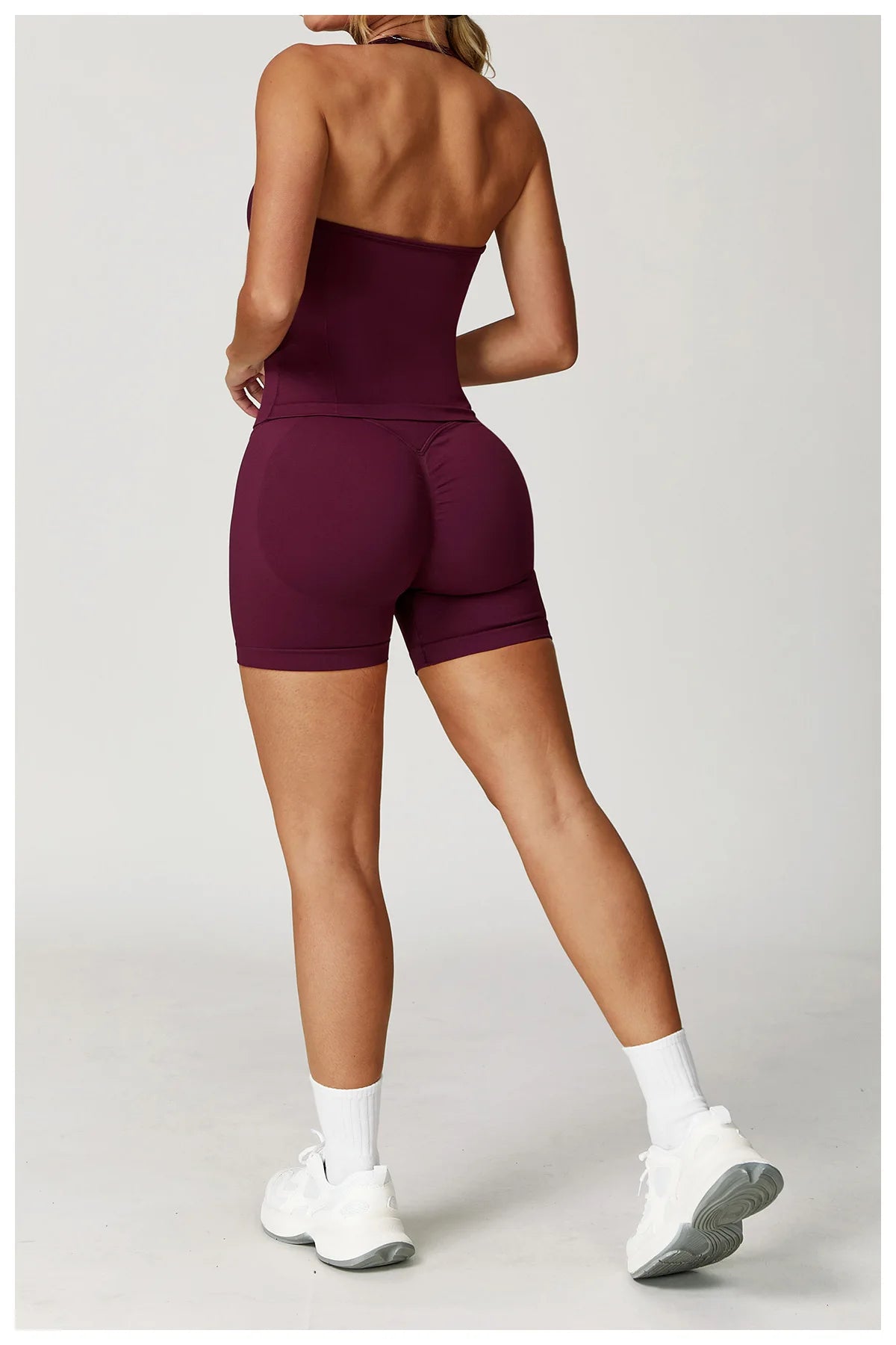 2PCSYoga Set Women Gym Tracksuit High Waist Leggings Fitness Shorts