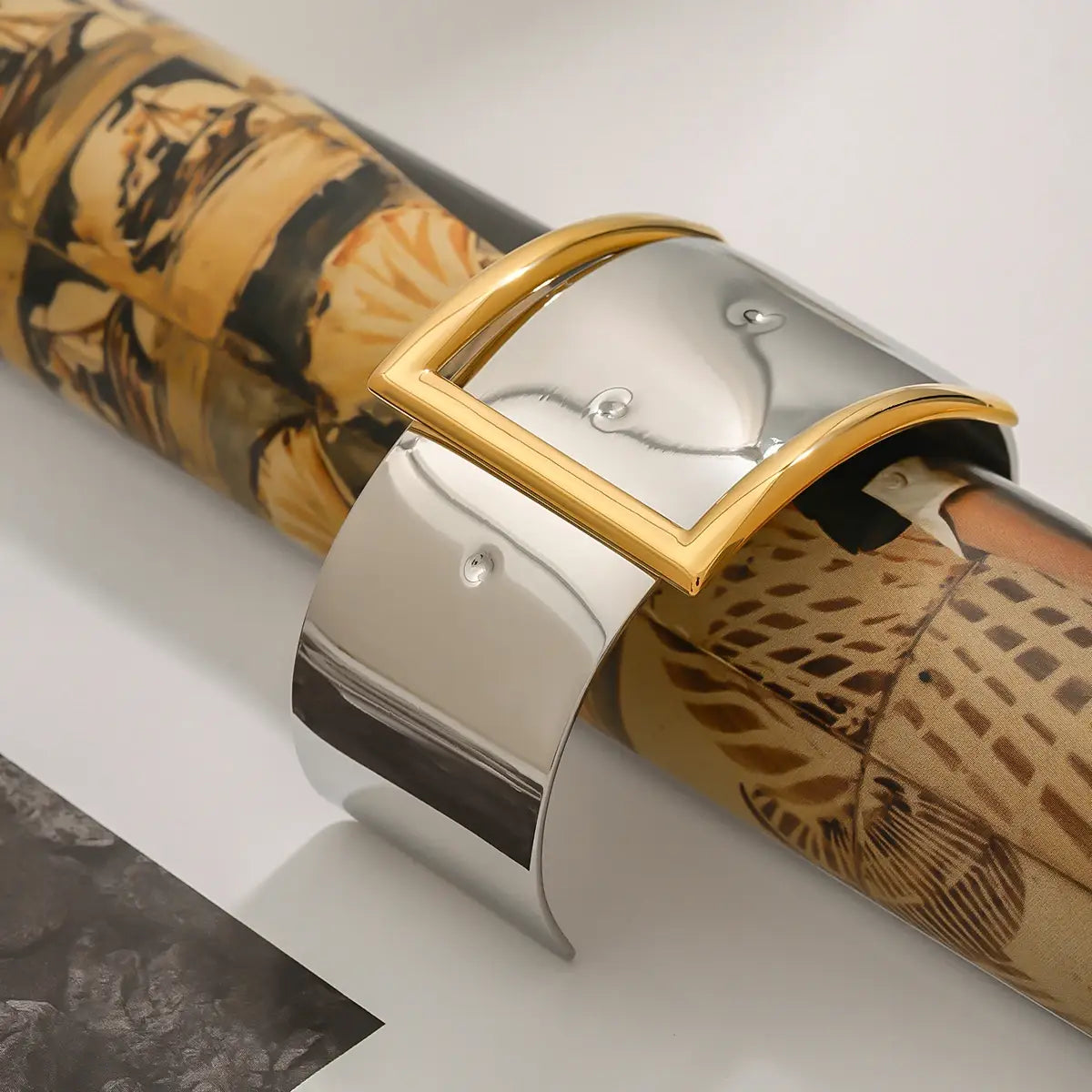 Buckle Design Bracelet Stainless Steel Gold Silver Color