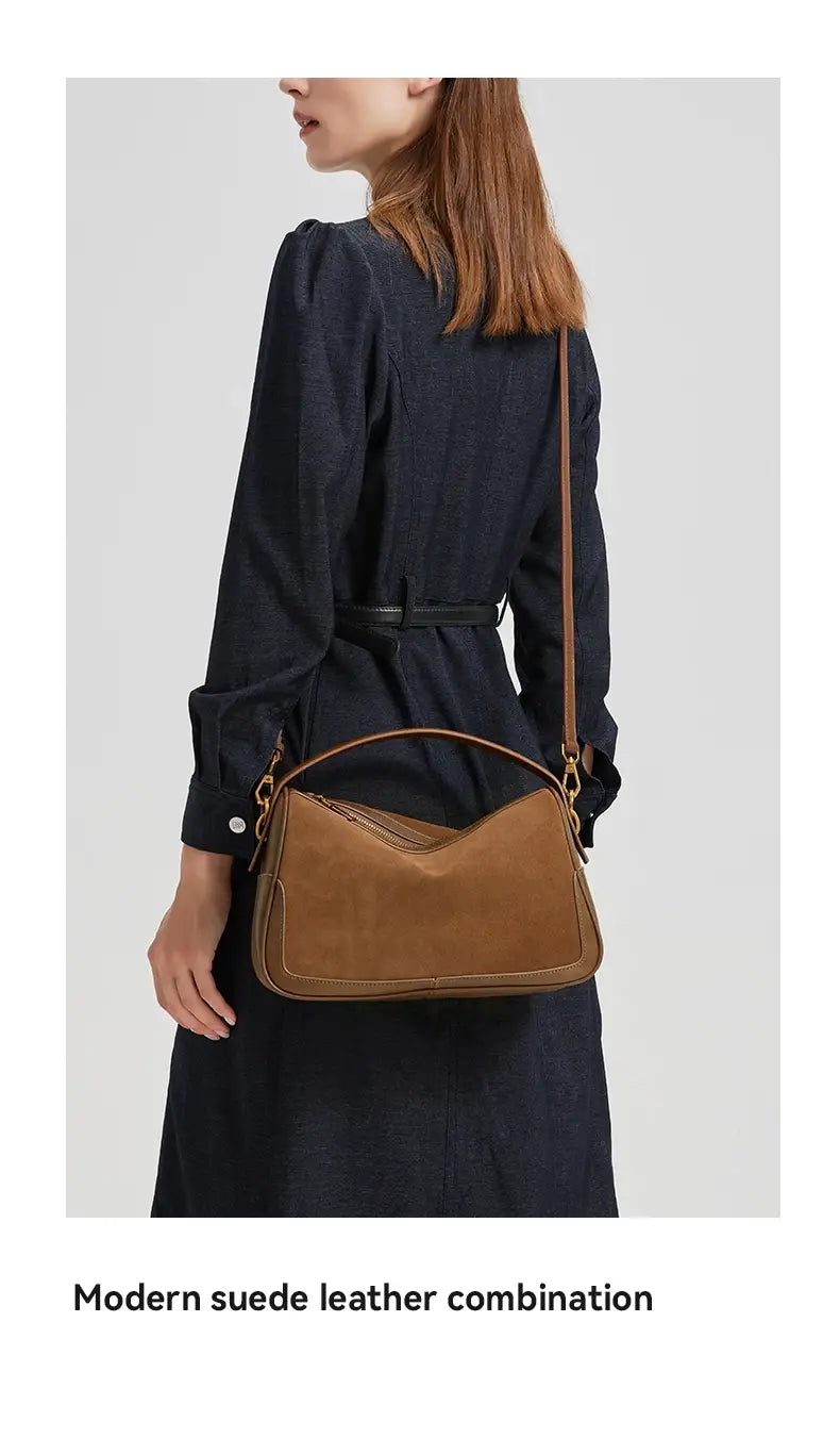 Women’s Suede Genuine Leather Crossbody Bag