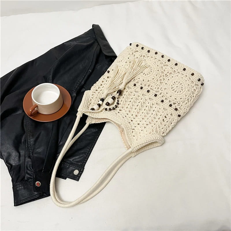 Weave Handbag Large Capacity Shoulder Bag Hollow out Tote