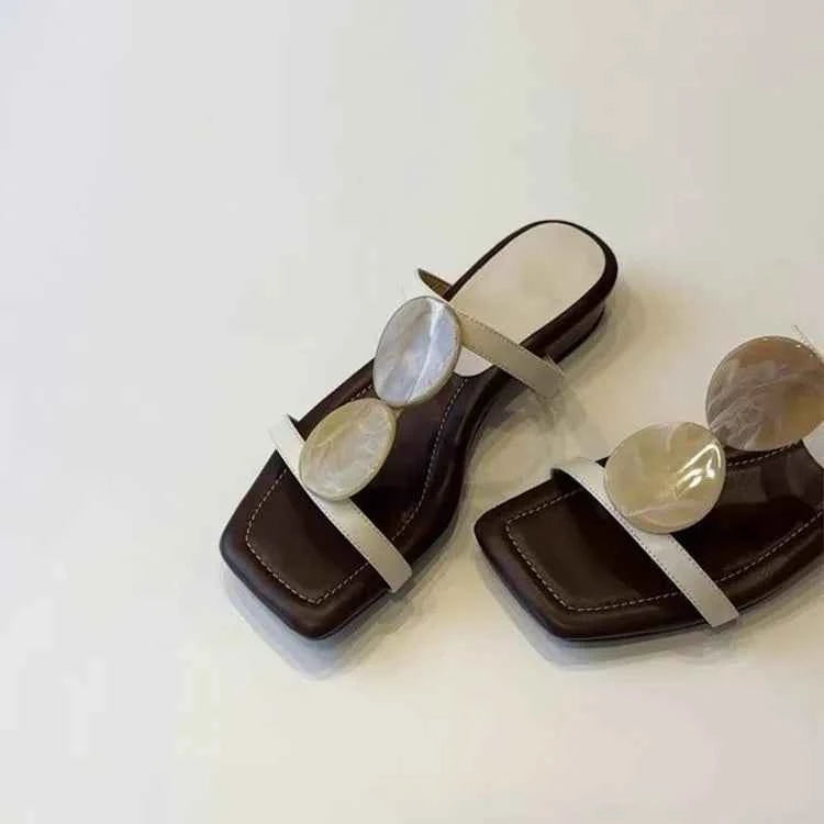 Sheepskin Version Roman Style Flat Bottom Sandals Women's