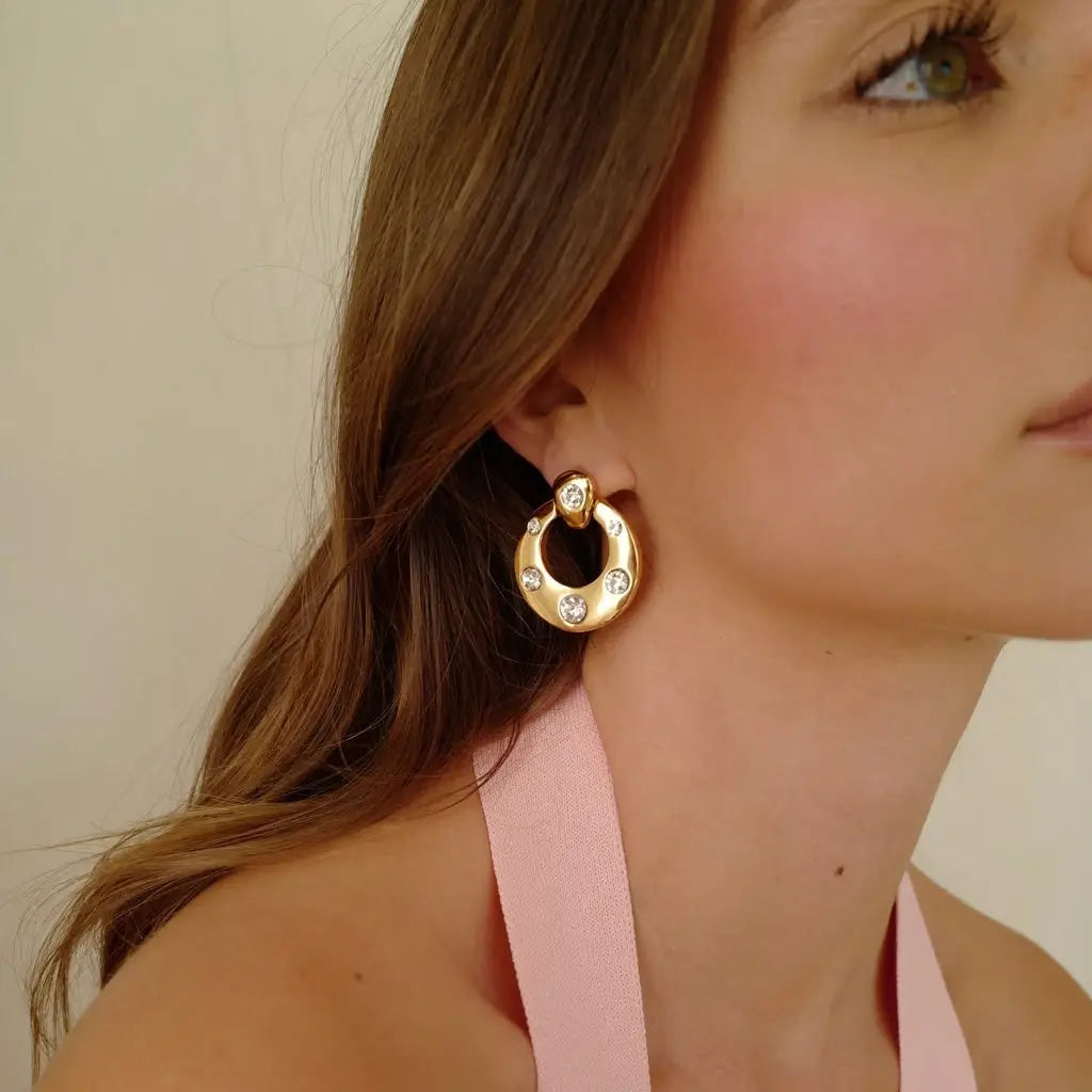 Fashion Zircon Large Earrings