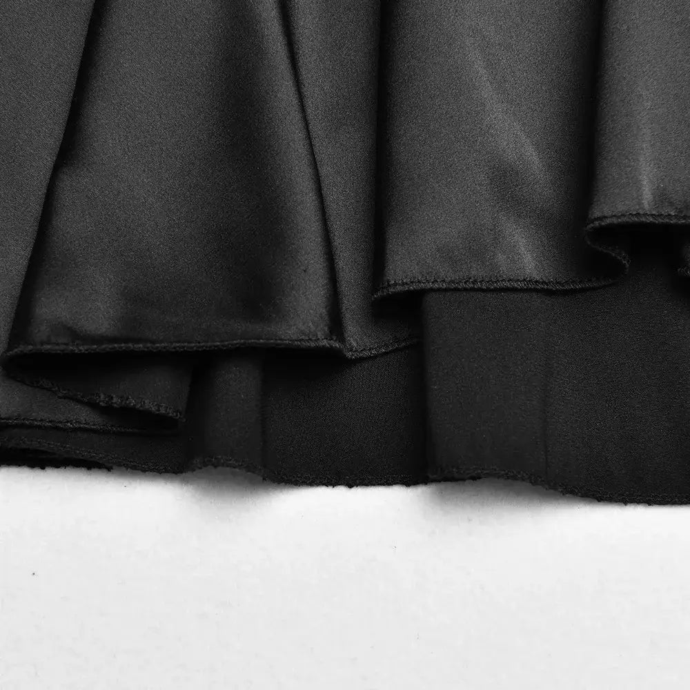 Lace Up Mini Skirt Set For Women V Neck Long Sleeve Button Top High Waist