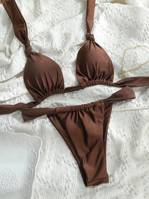 Woman Swimsuits String Bikini Set Women High Cut Swimwear - Norellé