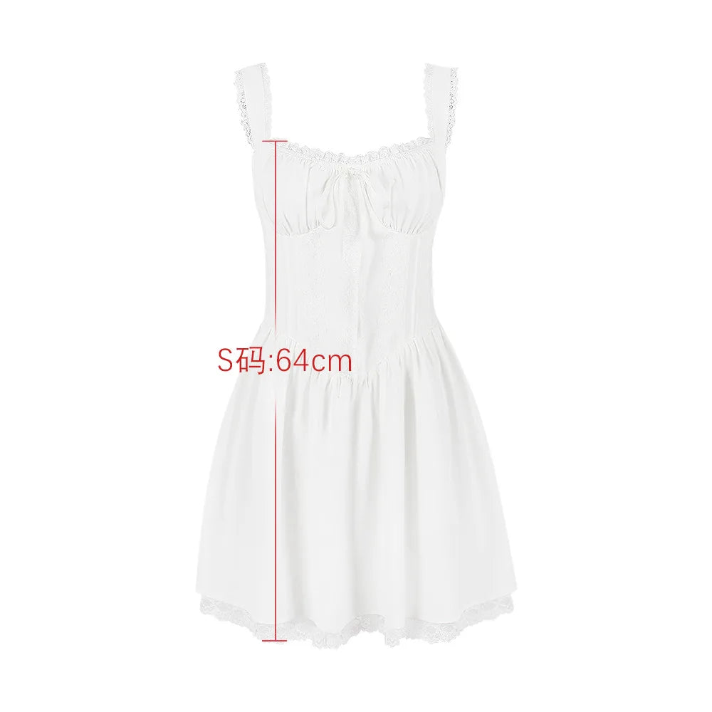 Elegant Spaghetti Strap Backless Mini Dress For Women