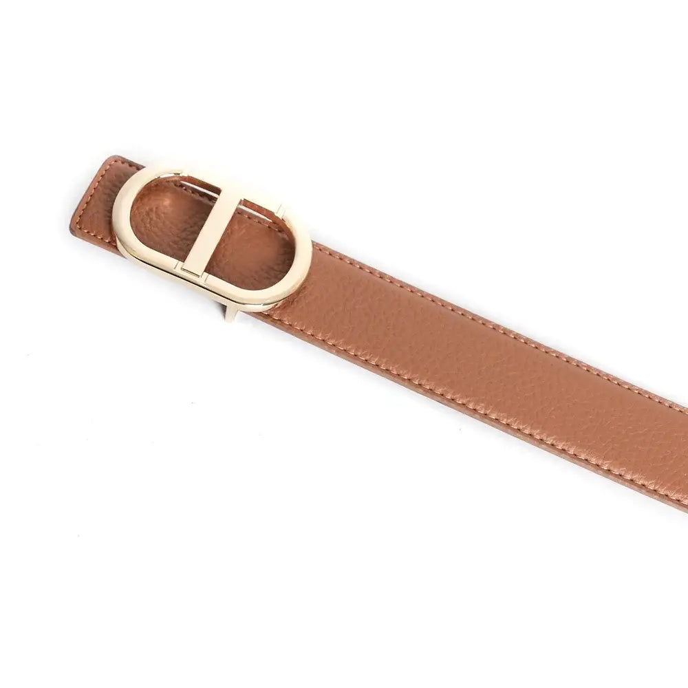 Grey Vintage T Buckle Belt Women Genuine Real Leather