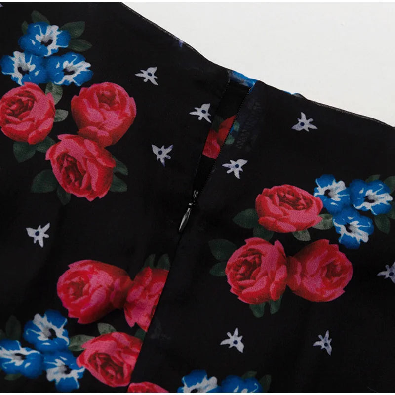 Printed Shirt Ruffles Split Skirt Sets Women