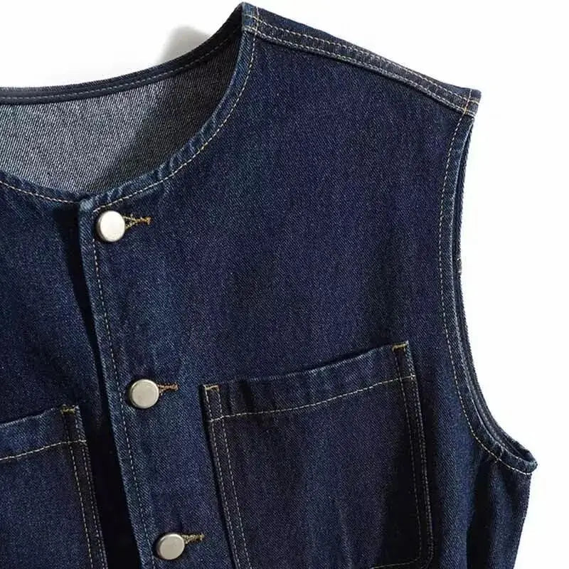 Sleeveless Large Pocket Vest Jacket