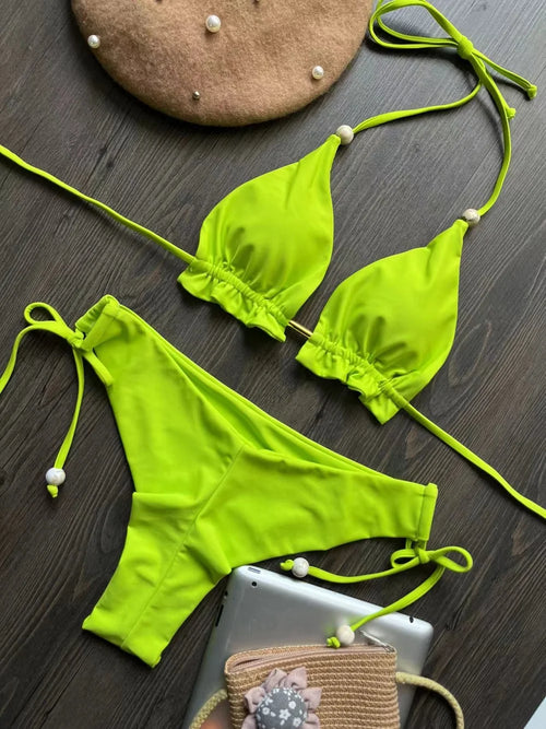 Triangle Bathing Suit for Women Brazilian Bikinis Halter - Norellé